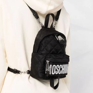 Moschino Mini Logo Quilted Backpack Authentic NWT (Free Authentication Over 500)
